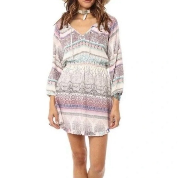 O'Neill Galena Boho Paisley Ruffled Mini Dress Size Small - Picture 1 of 8